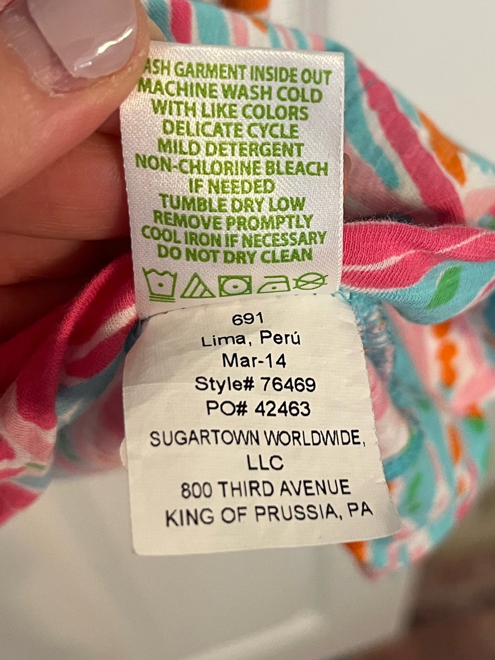 Lilly Pulitzer Turquoise, Pink & Orange Cotton Scoop Neck Tunic Top - Picture 6 of 7